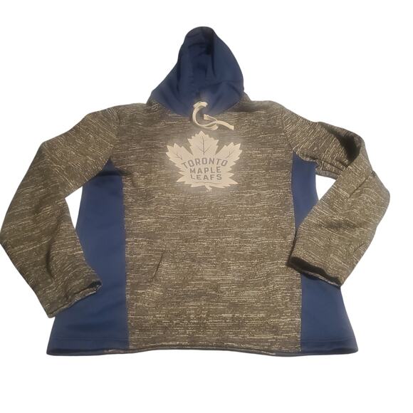 Toronto Maple Leafs Size M Fanatics Charcoal Space-Dye Pullover Hoodie NHL FLAW - Picture 1 of 7